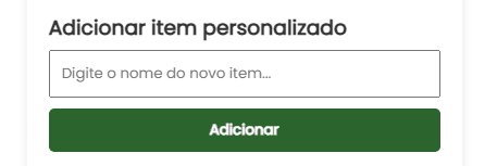 Adicionar item personalizado