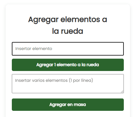Agregar elementos a la rueda