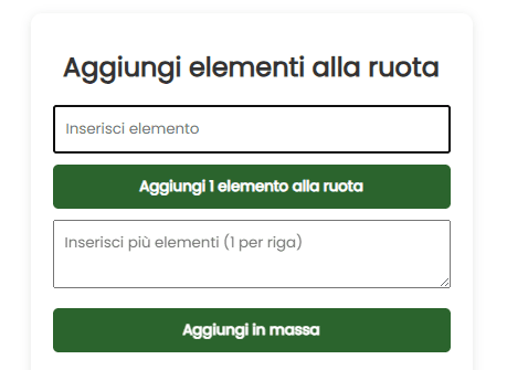 Aggiungi elementi alla ruota