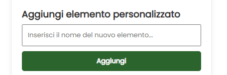 Aggiungi elemento personalizzato