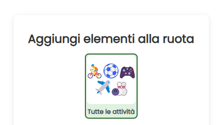 Aggiungi tutte le attività alla ruota