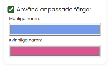 Använd anpassade färger