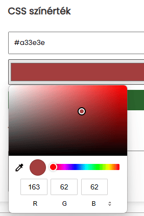 CSS színérték