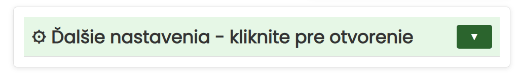 Ďalšie nastavenia kliknite pre otvorenie