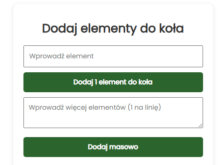 Dodaj elementy do koła