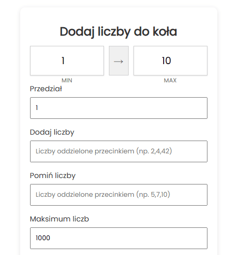 Dodaj liczby do koła