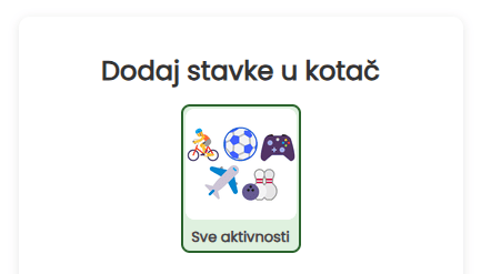 Dodaj sve aktivnosti na kotač