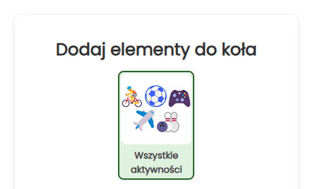 Dodaj wszystkie aktywności do koła