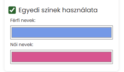 Egyedi színek használata