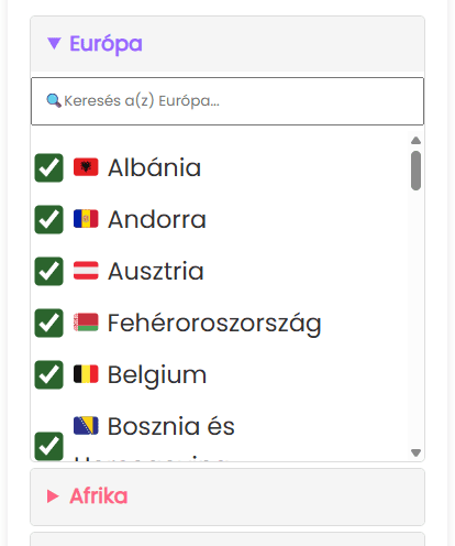 Egyes országok hozzáadása a kerékhez