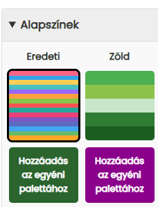 Előre beállított kerékszínek