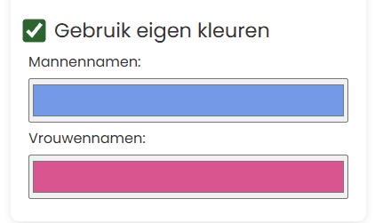 Gebruik eigen kleuren