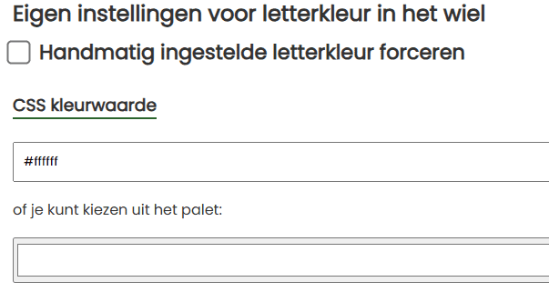 Handmatig ingestelde letterkleur forceren