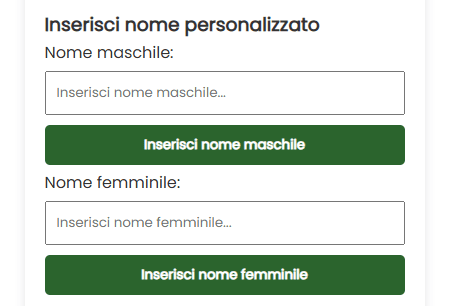 Inserisci nome personalizzato