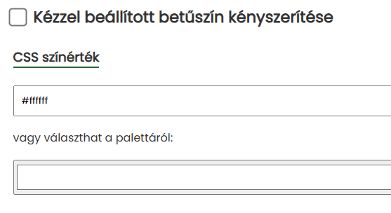 Kézzel beállított betűszín kényszerítése