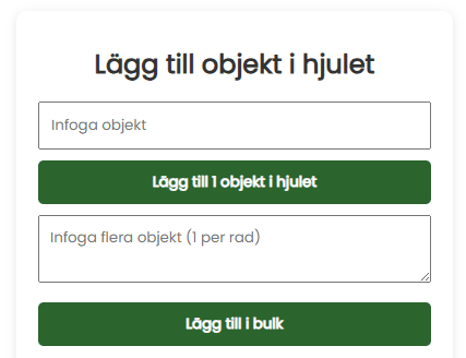 Lägg till objekt i hjulet