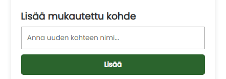Lisää mukautettu maa pyörään