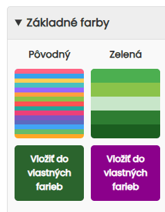 Prednastavené farby kolesa