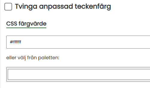 Tvinga anpassad teckenfärg