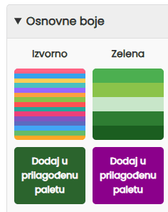 Unaprijed postavljene boje kotača