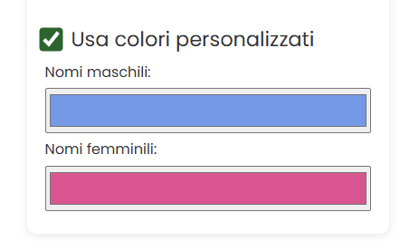 Usa colori personalizzati