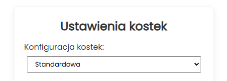 Ustawienia kostek
