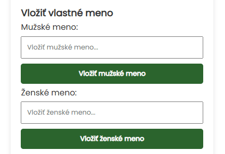 Vložiť vlastné meno