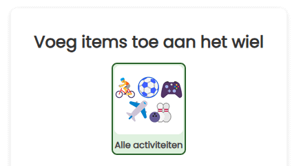 Voeg alle activiteiten toe aan het wiel