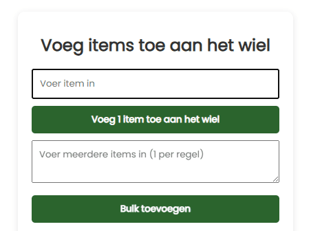 Voeg items toe aan het wiel