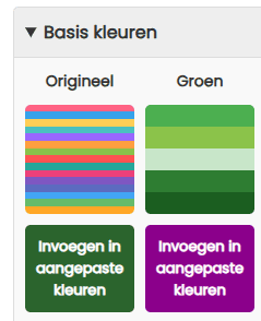 Vooraf ingestelde kleuren van het wiel
