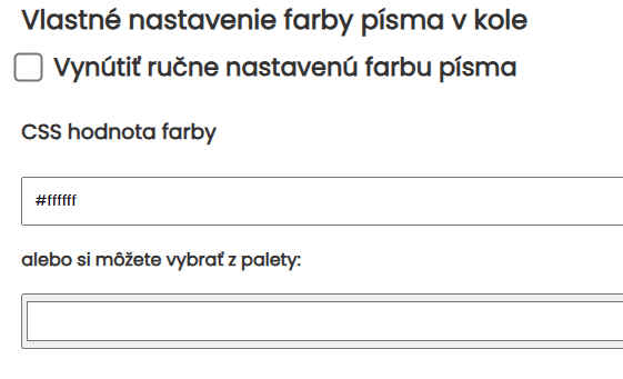 Vynútiť ručne nastavenú farbu písma
