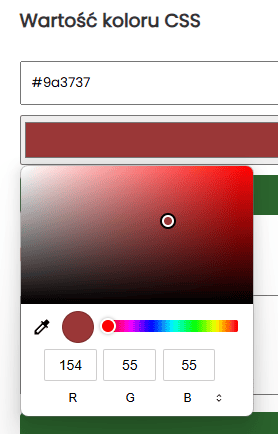 Wartość koloru CSS