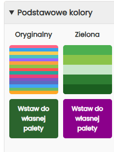 Wstępnie ustawione kolory koła