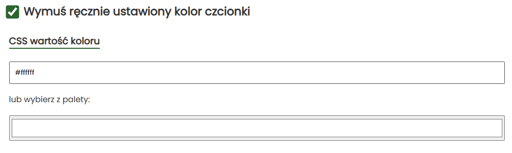 Wymuś ręcznie ustawiony kolor czcionki